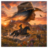 Western Rider Glow Diamond Painting Kit