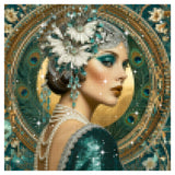 Vintage Peacock Lady Diamond Painting Kit