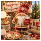 Christmas Gnome Bakery Diamond Painting Kit