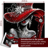 Lady in Red Diamonds Jigsaw Puzzle 1000 Pieces