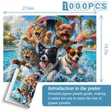 Cute Pet Pool Party Jigsaw Puzzle 1000 Pieces