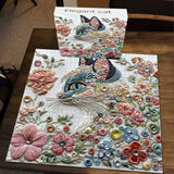 Elegantes Katzenpuzzle 1000 Stücke
