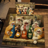 Happy Cat Wine Party Jigsaw Puzzle 1000 Pieces
