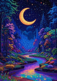 Neon Moonlit Forest Jigsaw Puzzle 1000 Pieces