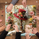 Vintage Floral Hat Jigsaw Puzzle 1000 Pieces