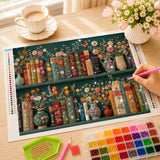 Blooming Bookshelf Diamond Painting Kit