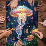 Jigsaw -Jigsaw -Jelzern von Neon Jellyfish 1000 Stücke