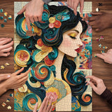 Paper Swirl Lady Jigsaw Puzzle 1000 Piece