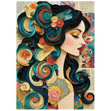 Paper Swirl Lady Jigsaw Puzzle 1000 Piece