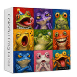 Colorful Frog Faces Jigsaw Puzzle 1000 Piece