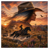 Western Rider Glow Diamond Painting Kit