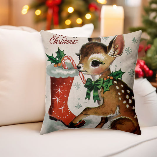 Christmas Elk Throw Pillow Covers