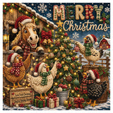 Holiday Farm Friends Diamond Painting Kit