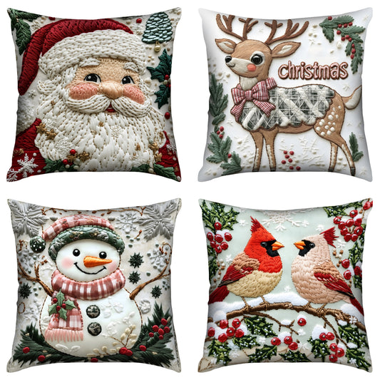 Christmas Embroidery Throw Pillow Covers