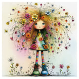 Floral Hair Doll Diamond Painting Kit