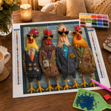 Runway Roosters Diamond Painting Kit