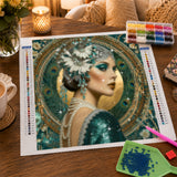 Vintage Peacock Lady Diamond Painting Kit