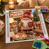 Christmas Gnome Bakery Diamond Painting Kit