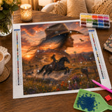 Western Rider Glow Diamond Painting Kit