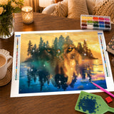 Lake Wild Wolf Diamond Painting Kit