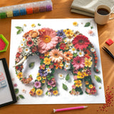 Wildflower Elephant Diamond Painting Kit