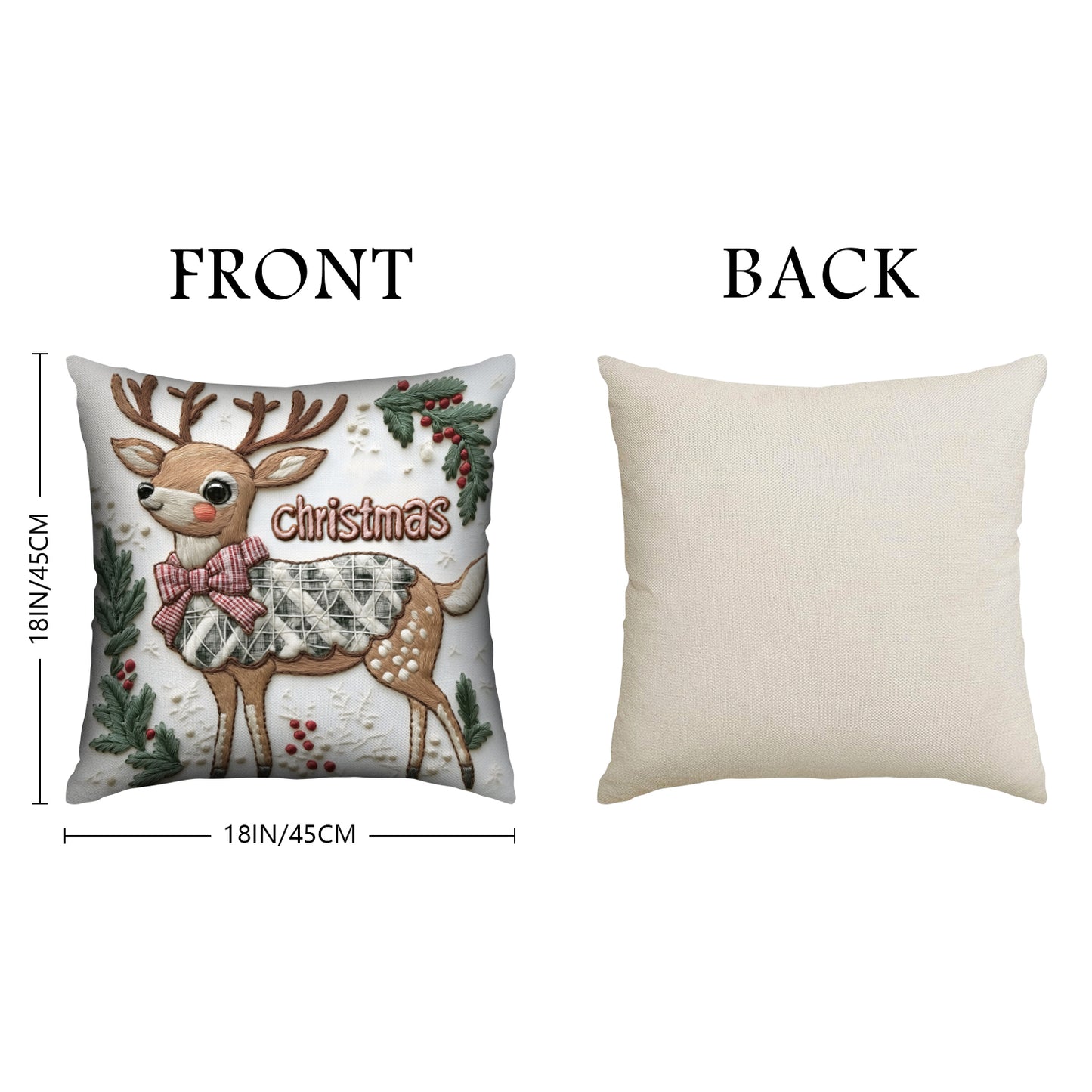 Christmas Embroidery Throw Pillow Covers