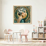 Vintage Peacock Lady Diamond Painting Kit