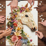 Floral Horse Collage Jigsaw Puzzle 1000 Pieces