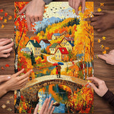 Fall Village Jigsaw Puzzle 1000 Pieces