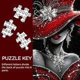Lady in Red Diamonds Jigsaw Puzzle 1000 Pieces
