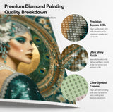 Vintage Peacock Lady Diamond Painting Kit
