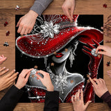 Lady in Red Diamonds Jigsaw Puzzle 1000 Pieces