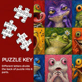 Colorful Frog Faces Jigsaw Puzzle 1000 Piece