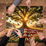 Flag Roots Sunset Oak Jigsaw Puzzle 1000 Piece