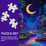 Neon Moonlit Forest Jigsaw Puzzle 1000 Pieces
