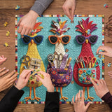 Cool Quilted Hens Jigsaw Puzzle 1000 Pieces