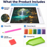 Turquoise Pool Grotto Diamond Painting Kit