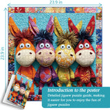 Quilted Donkeys Jigsaw Puzzle 1000 Pieces