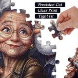 Silver Hair Embrace Jigsaw Puzzle 1000 Pieces