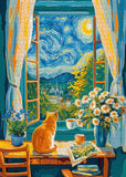 Sternennacht Katzenpuzzle 1000 Stücke