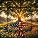 Flag Roots Sunset Oak Jigsaw Puzzle 1000 Piece