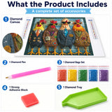 Runway Roosters Diamond Painting Kit