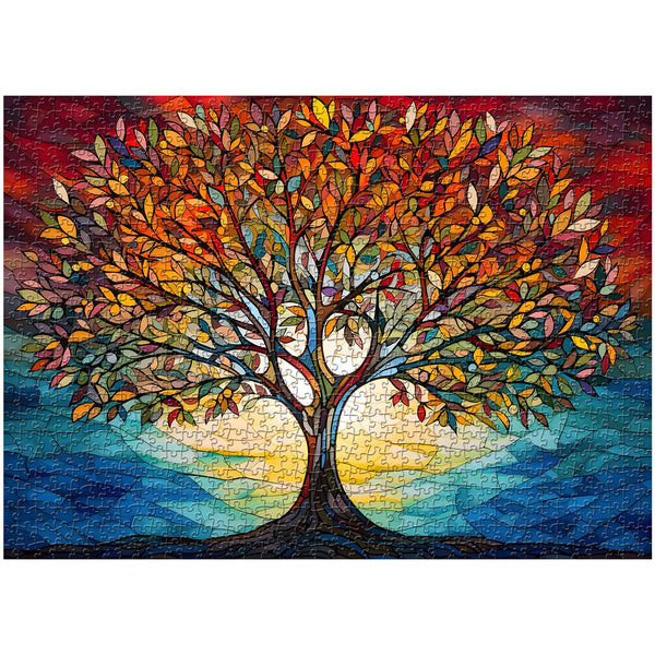 Puzzle De 1000 Piezas Árbol De La Vida - Diseño Colorido Y Desafiante Para Adultos, Arte Para Enmarcar, Tamaño Terminado 70x50 Cm