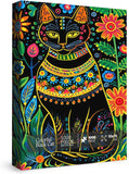 Buntes schwarzes Katzenpuzzle 1000 Stücke