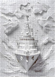 Puzzle de puzzle de navires de guerre blanc 1000 pièces