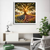 Flag Roots Sunset Oak Jigsaw Puzzle 1000 Piece