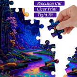 Neon Moonlit Forest Jigsaw Puzzle 1000 Pieces